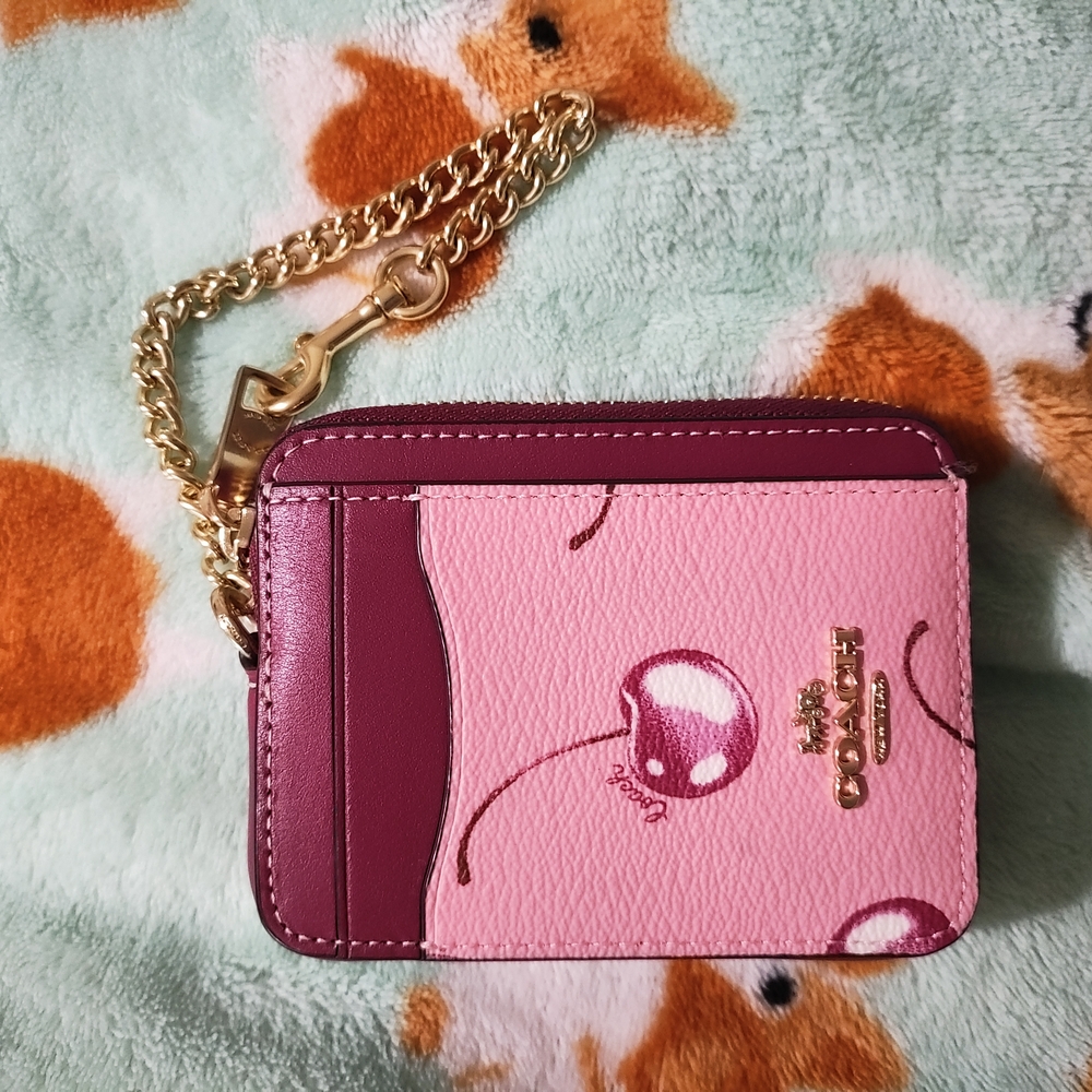 Coach Cherry Print Card Holder